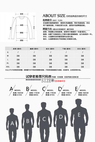 短袖吃啊参照表