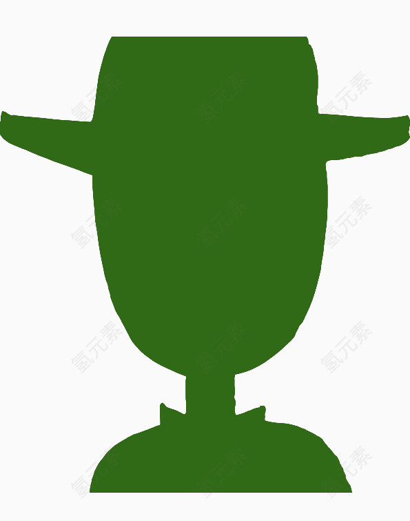 绿色戴帽子小人