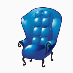 蓝色质感软包沙发