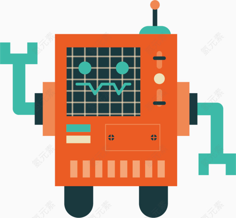 彩色机器人矢量素材