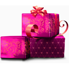 紫红色印花礼盒