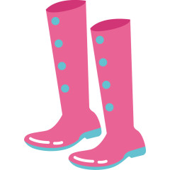 粉色长雨鞋
