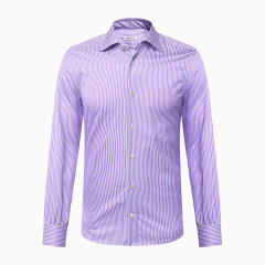 紫色男士条纹衬衣