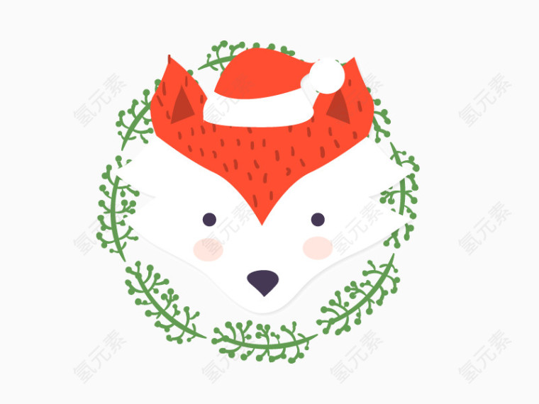 狐狸圣诞冬天卡通矢量素材
