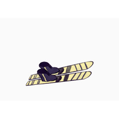 滑雪板滑板手绘滑雪滑冰