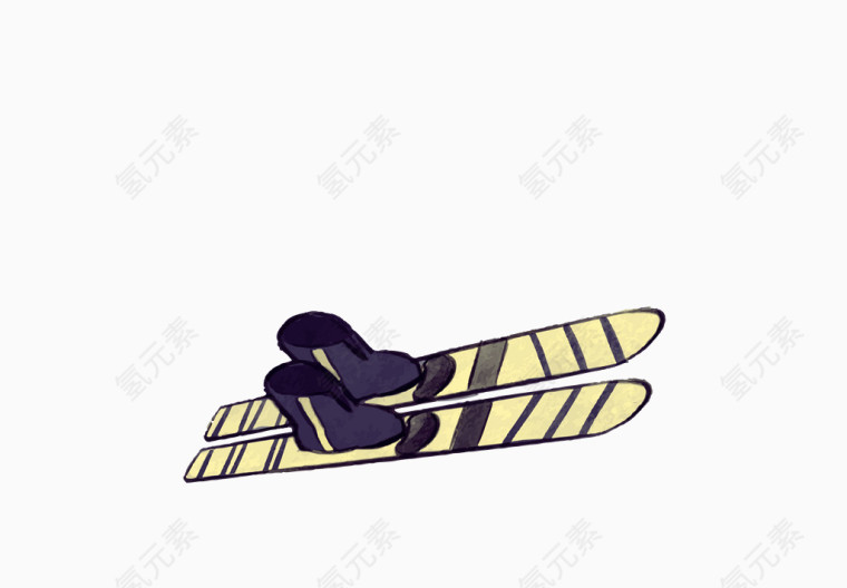 滑雪板滑板手绘滑雪滑冰