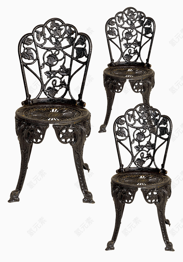 铁质雕花靠背座椅