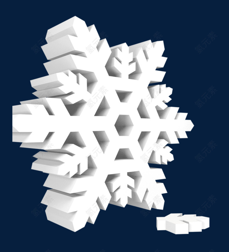 圣诞3D立体雪花装饰图案
