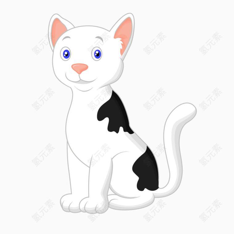 白色斑点站立小猫