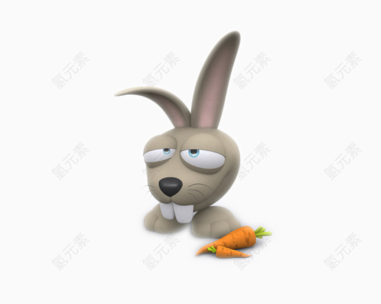 守着胡萝卜的兔子