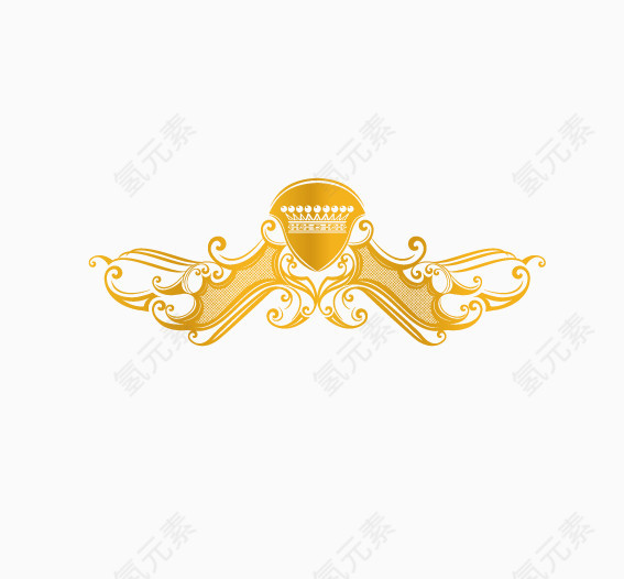 金色皇冠飘带装饰