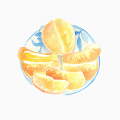 柚子手绘画素材图片