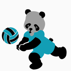 打排球的熊猫