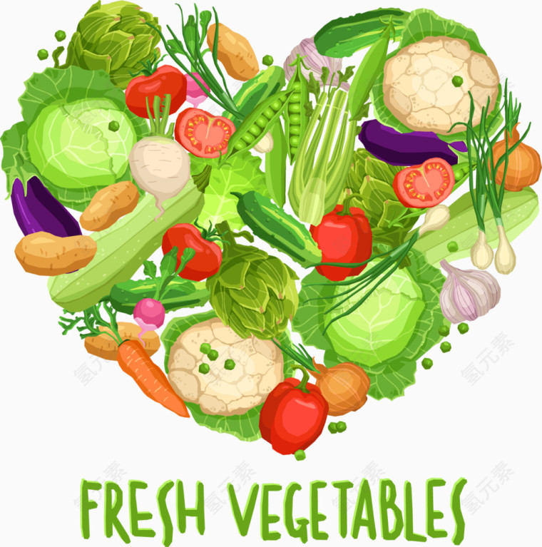 蔬菜水果集合矢量