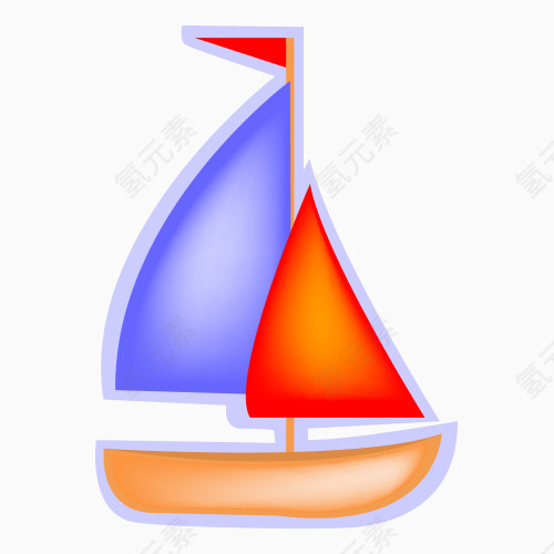 帆船航海AI矢量图