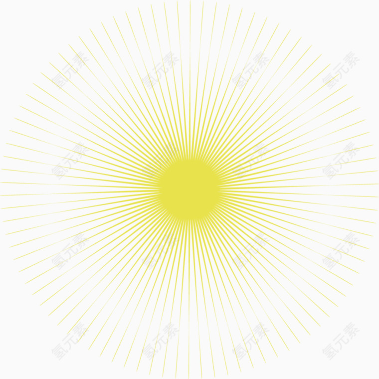 黄色圆形发射素材图