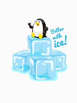 坐在冰上的企鹅
