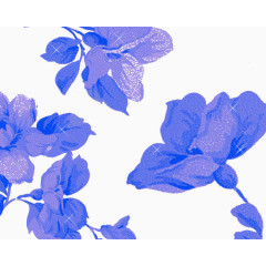 蓝色手绘装饰插花