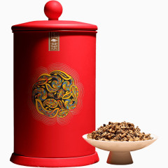 红色陶瓷茶叶罐
