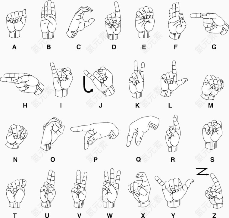 人物手势字体设计高清免扣素材