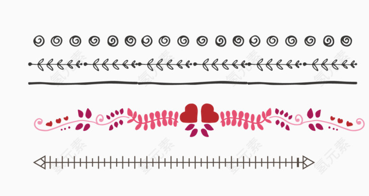 花边矢量分割线条