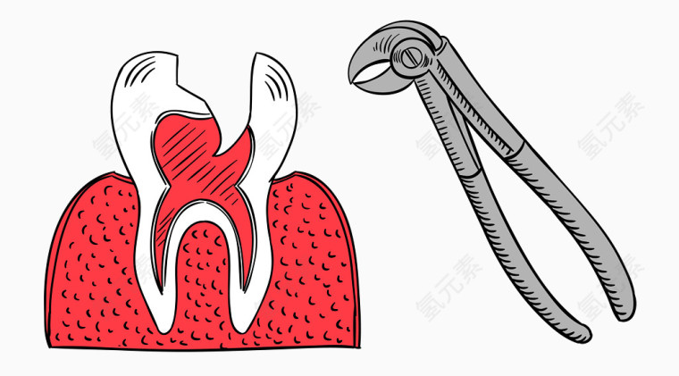 矢量拔牙素材