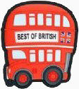 手绘卡通英国双层公交车
