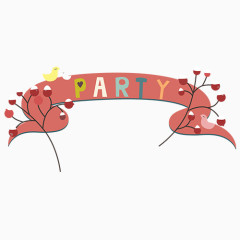 粉色PARTY标题横幅