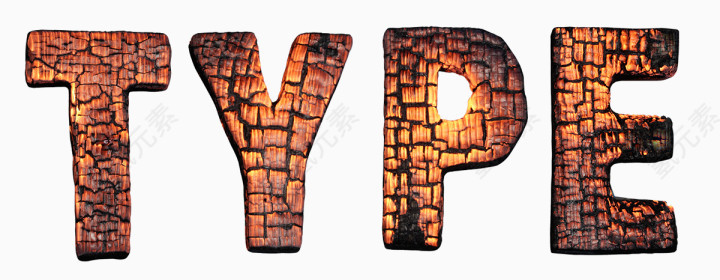燃烧木材字体
