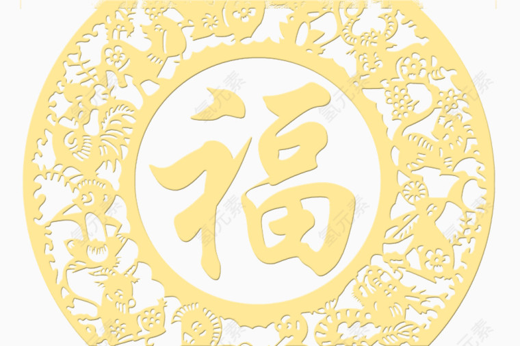 福字剪纸花纹