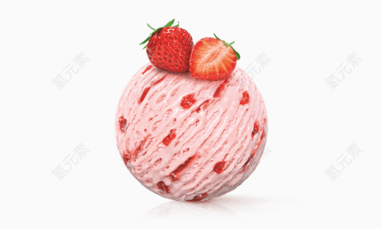 红色美味草莓雪糕球