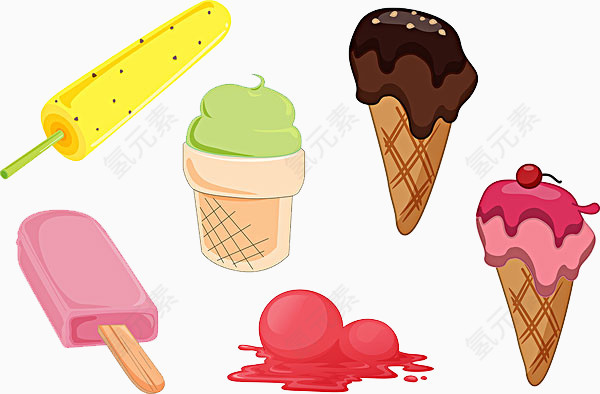 多种类冰淇淋