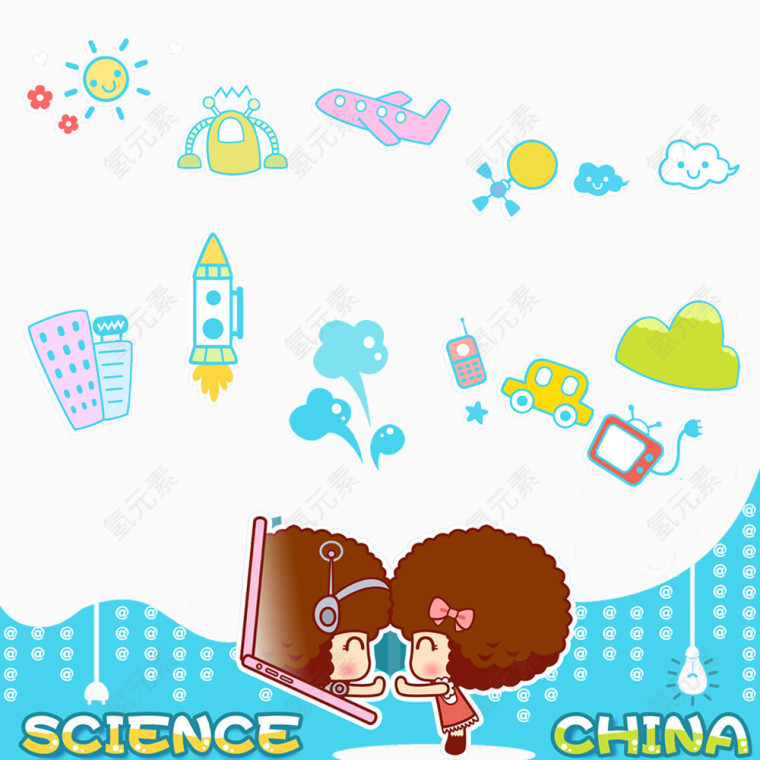 小女孩与玩具图案