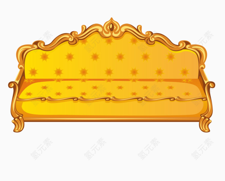 矢量黄色沙发