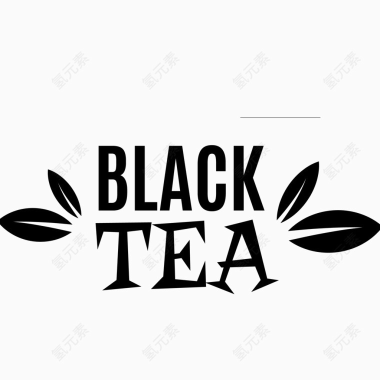 黑茶英文字体设计矢量图
