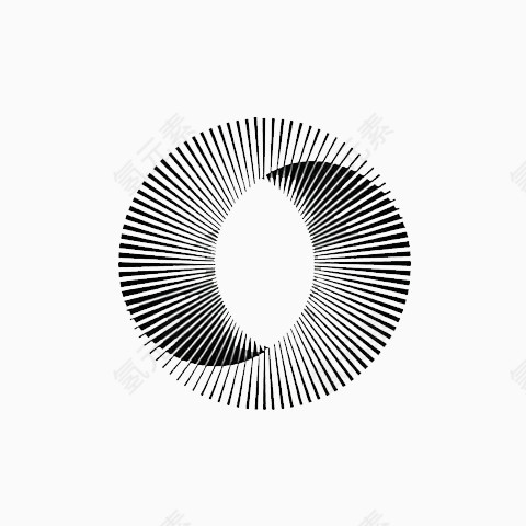 黑色线段旋转圆环