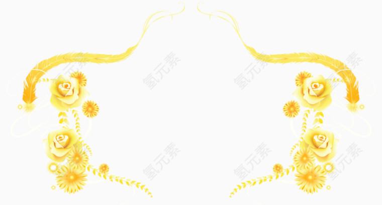 黄色装饰花纹