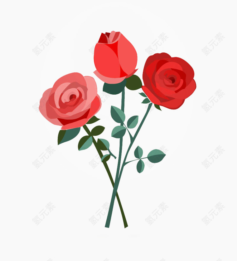 红色娇艳的玫瑰花