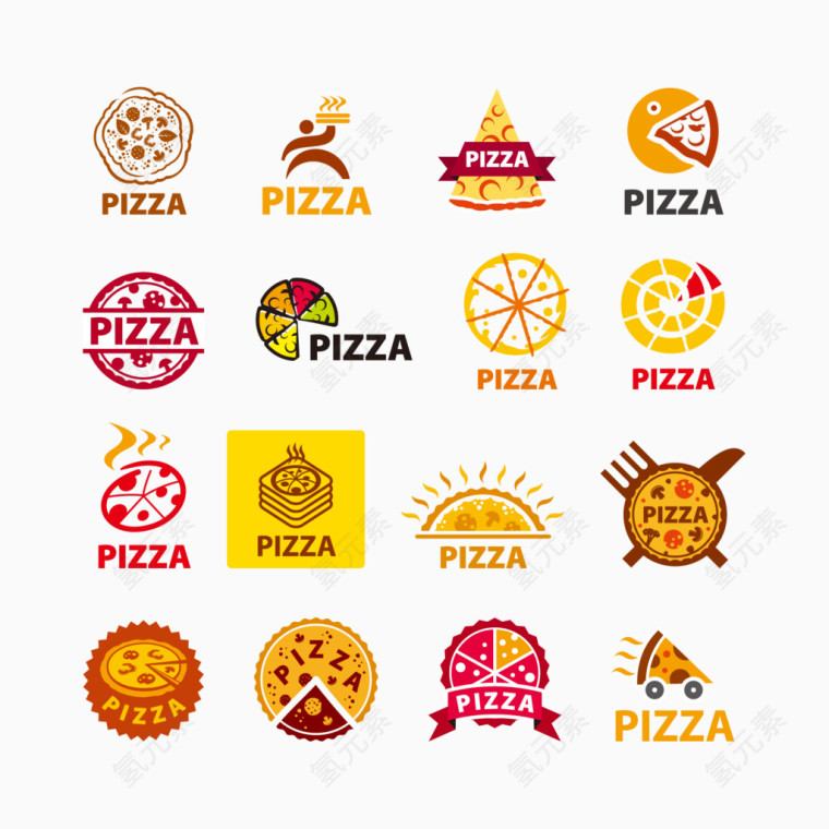 彩色披萨LOGO标志矢量图