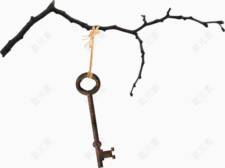树枝悬吊钥匙