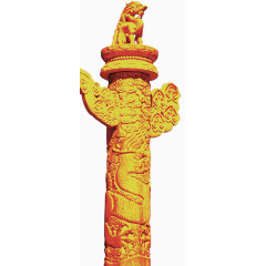 金色石柱装饰