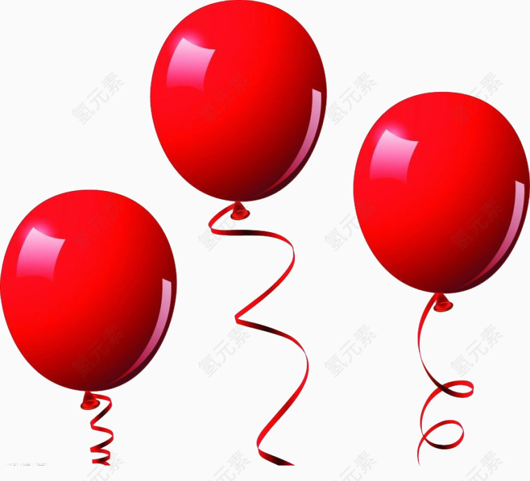 三跟红色气球