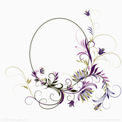 紫色触角花框图片素材