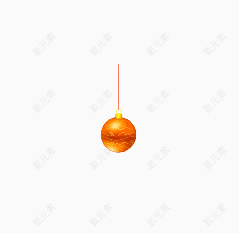 橘色悬挂装饰彩球