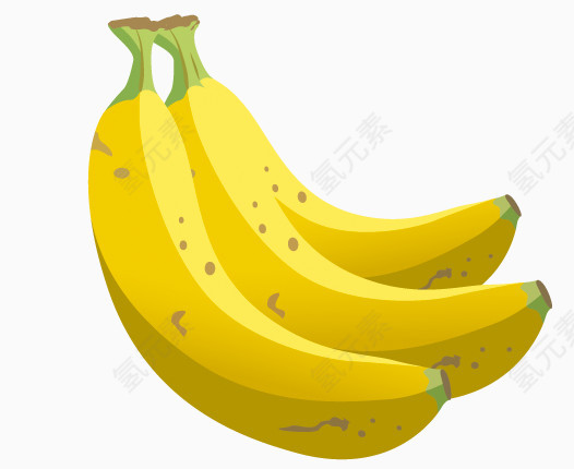 卡通手绘水果三个香蕉