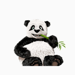 熊猫扁平插画素材