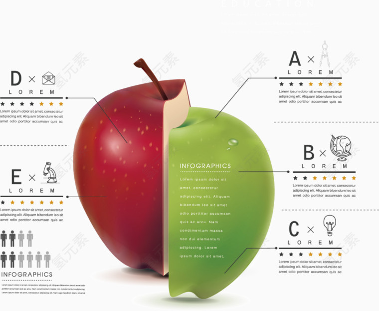 矢量苹果图表