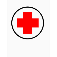 红色十字医疗标志矢量图