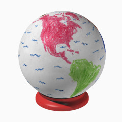 世界球体 立体涂鸦  球体 地球仪