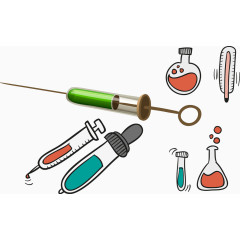 矢量卡通医疗注射器素材